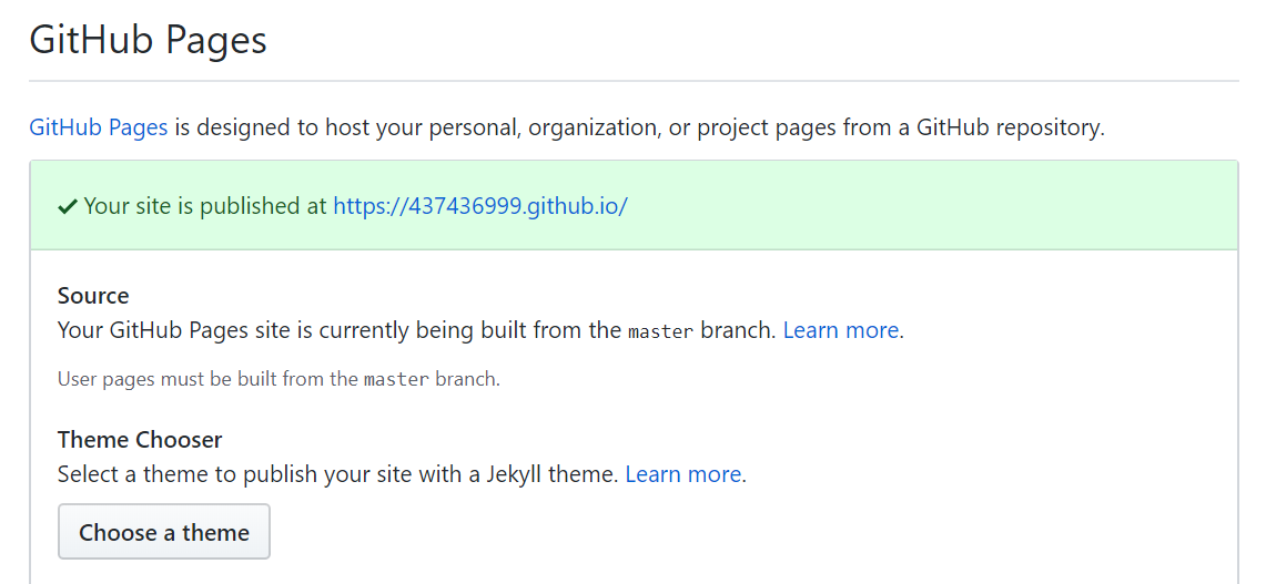 GitHub Pages设置